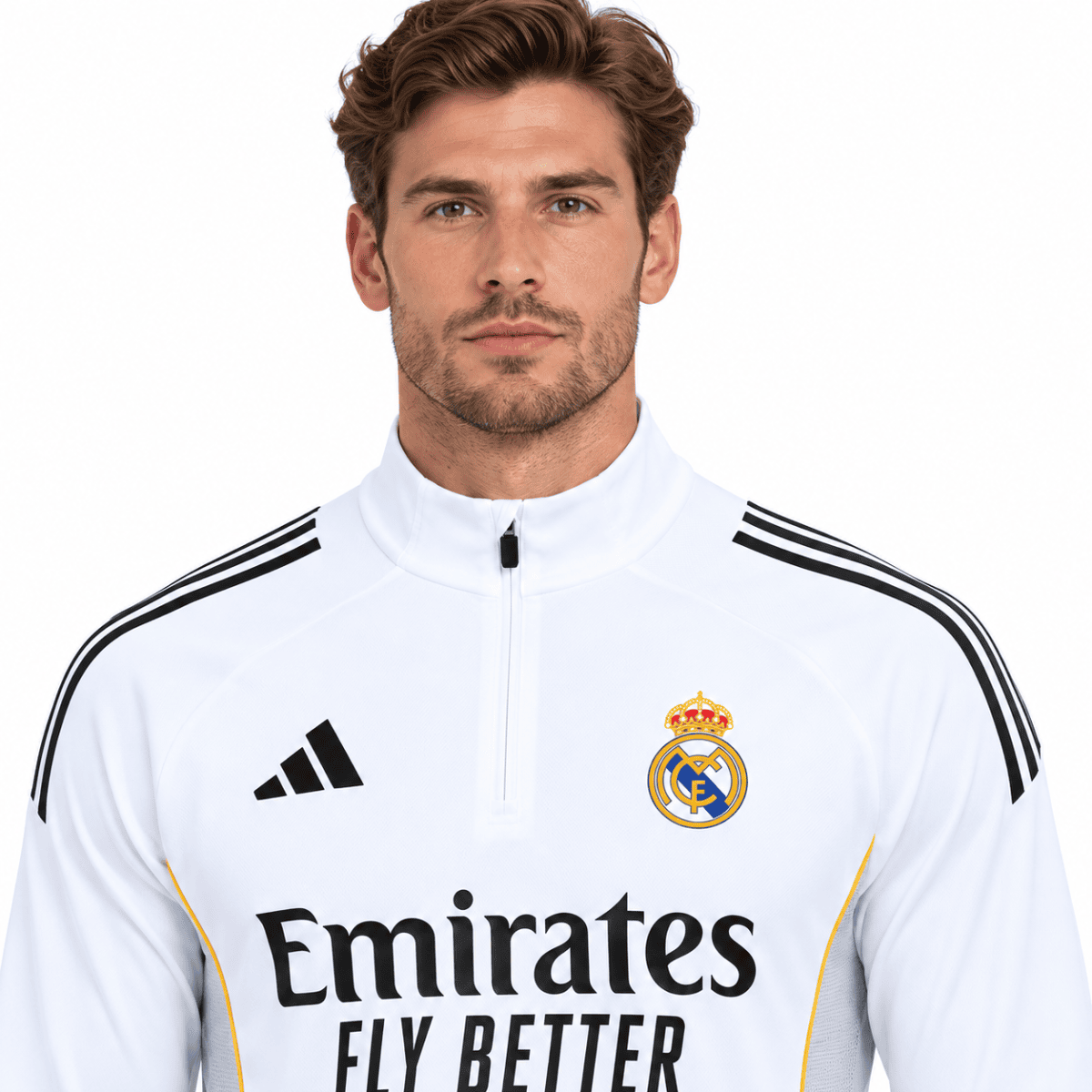 Real Madrid Junior White Tracksuit - chest detail
