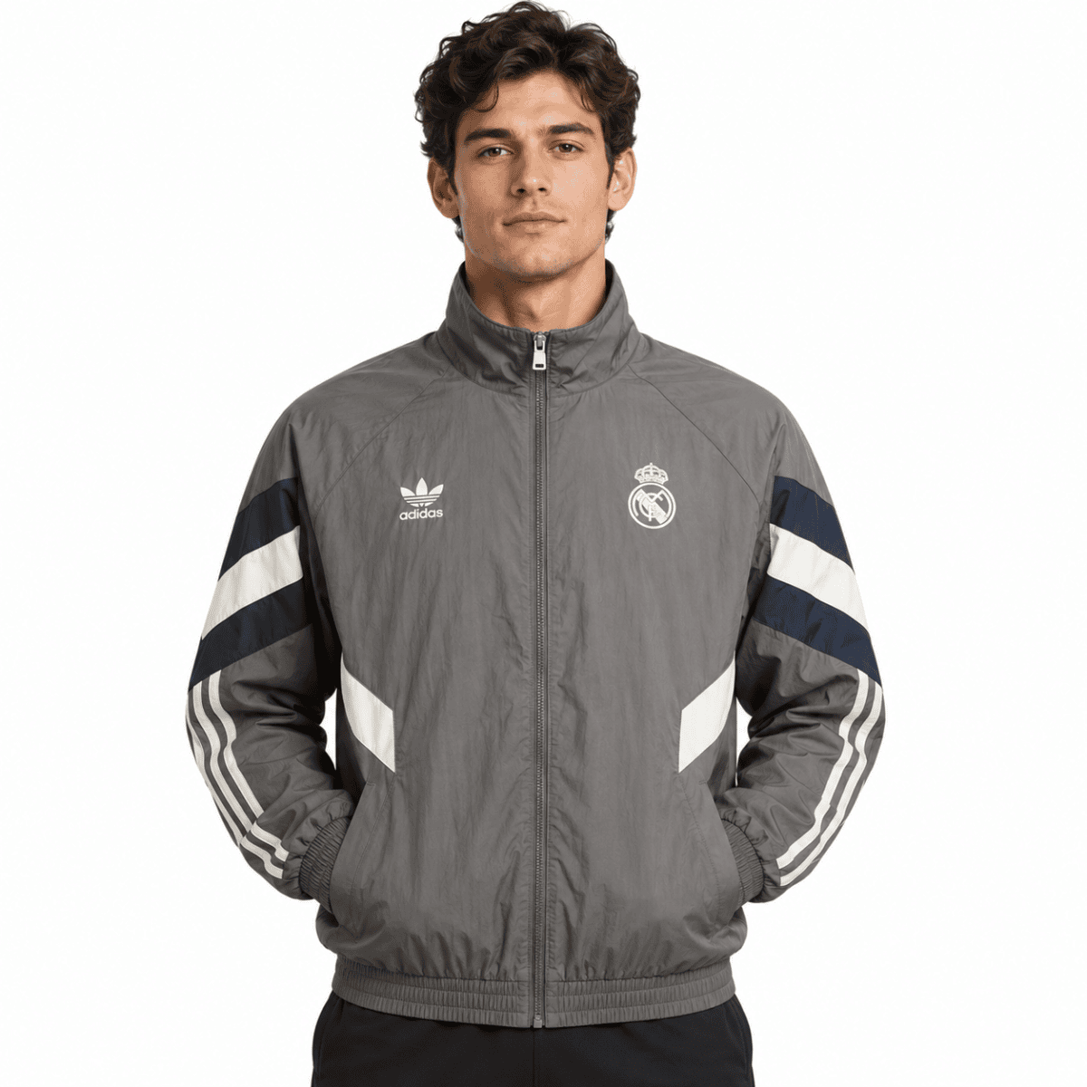 Real Madrid Retro Jacket Windbreaker 24/25 - model front