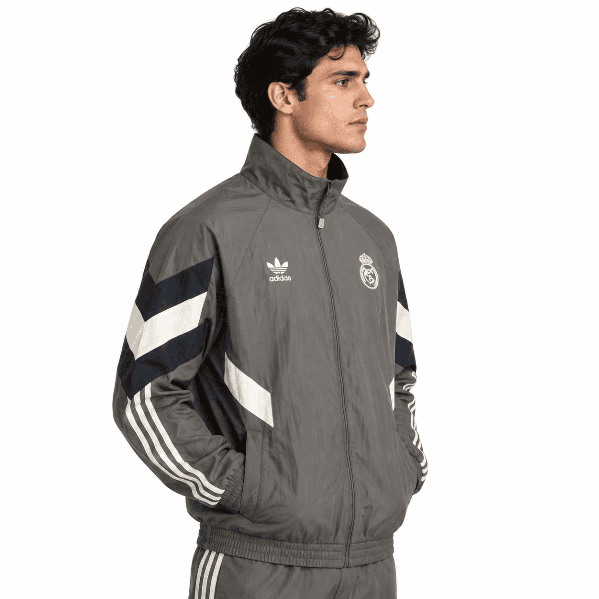 Real Madrid Retro Jacket Windbreaker 24/25 - model side