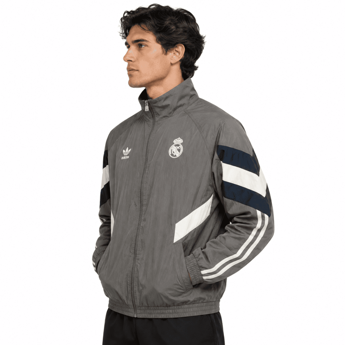 Real Madrid Retro Jacket Windbreaker 24/25 - model angle