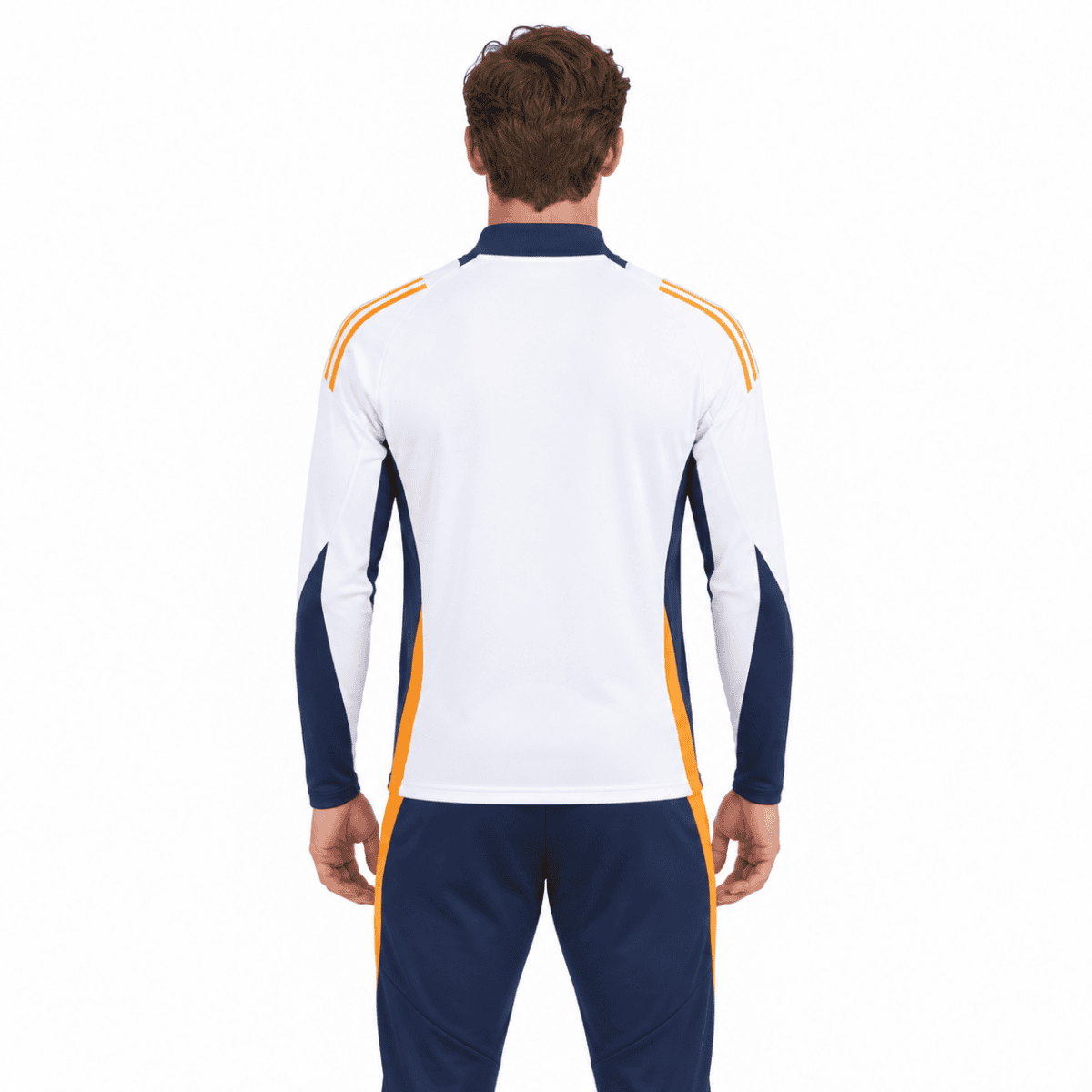 Real Madrid Pre-Match White Tracksuit 2024/25 - model back