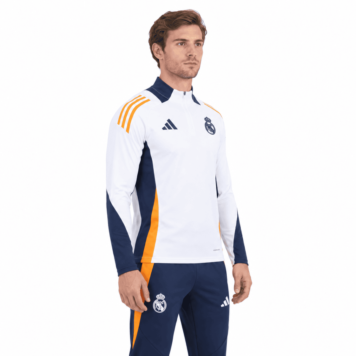 Real Madrid Pre-Match White Tracksuit 2024/25 - model angle