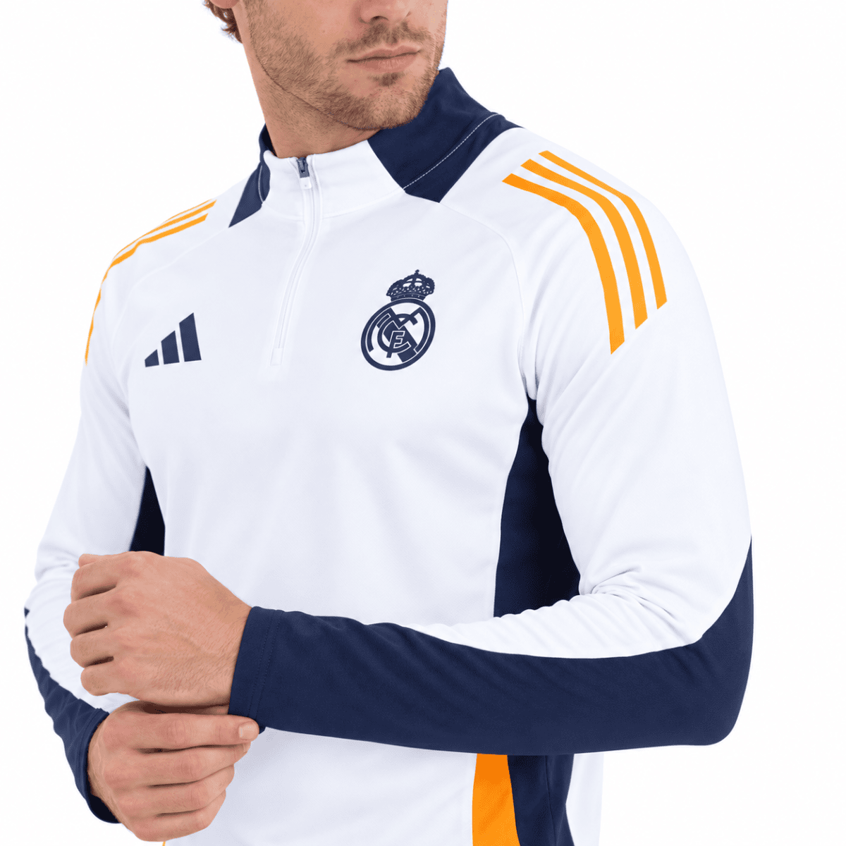 Real Madrid Pre-Match White Tracksuit 2024/25 - sleeve detail