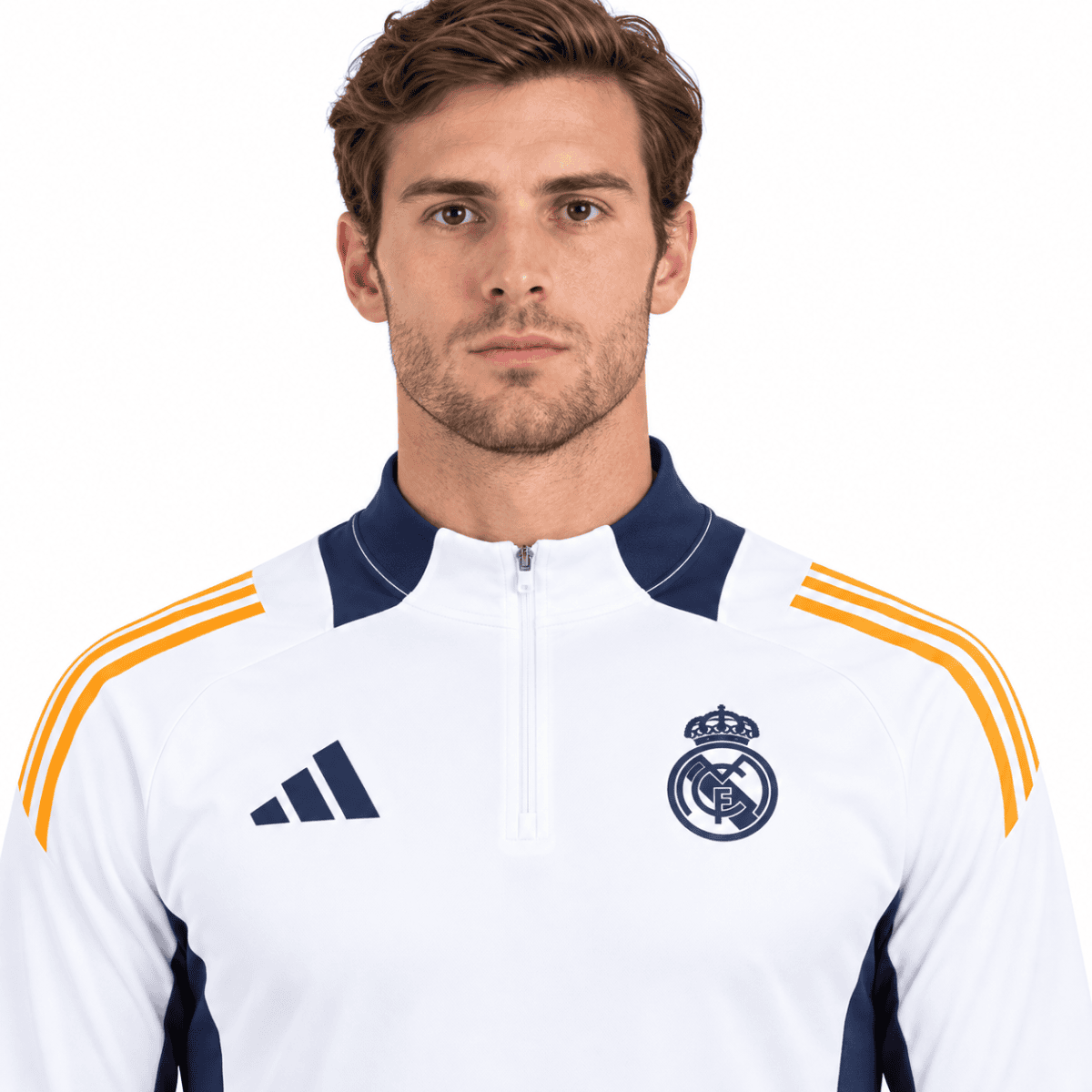 Real Madrid Pre-Match White Tracksuit 2024/25 - chest detail