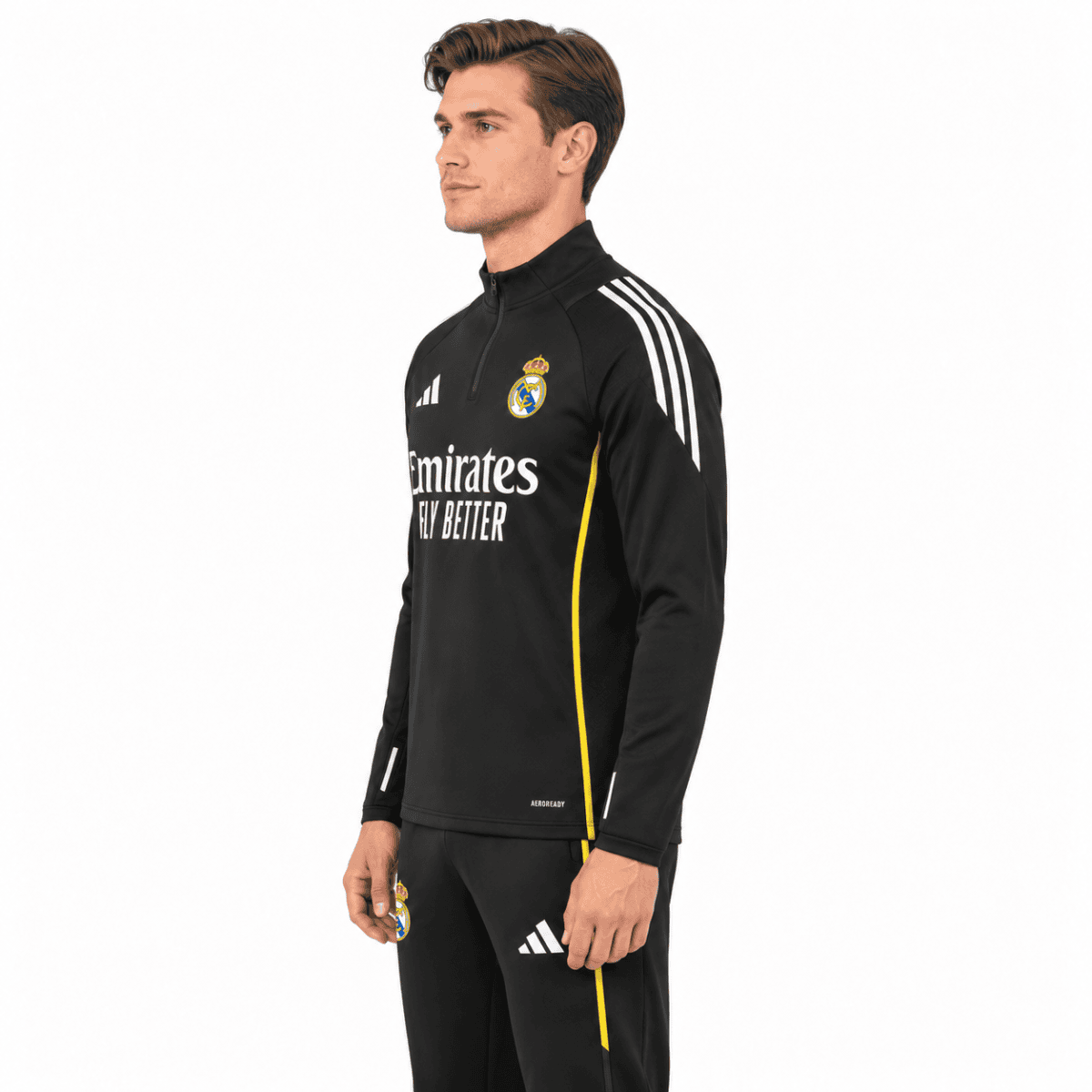 Real Madrid Black Tracksuit - model angle