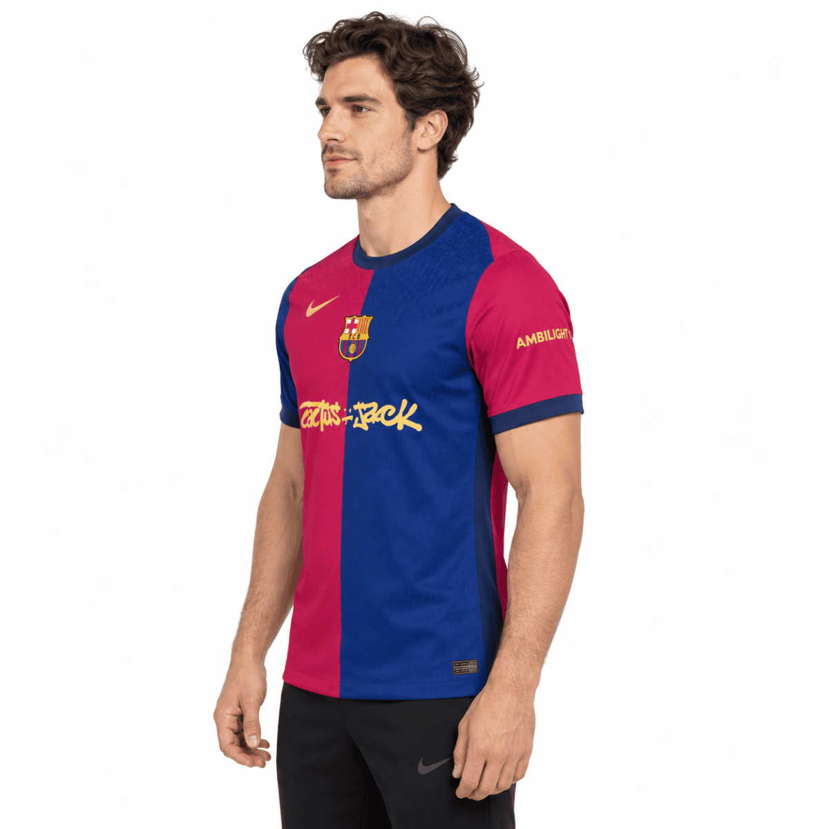 Barcelona Home Player Version Travis Scott Jersey 2024/25 - model angle