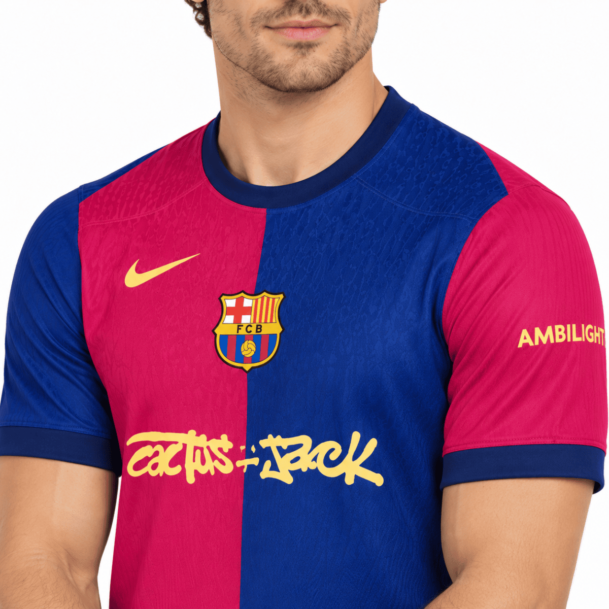 Barcelona Home Player Version Travis Scott Jersey 2024/25 - chest detail