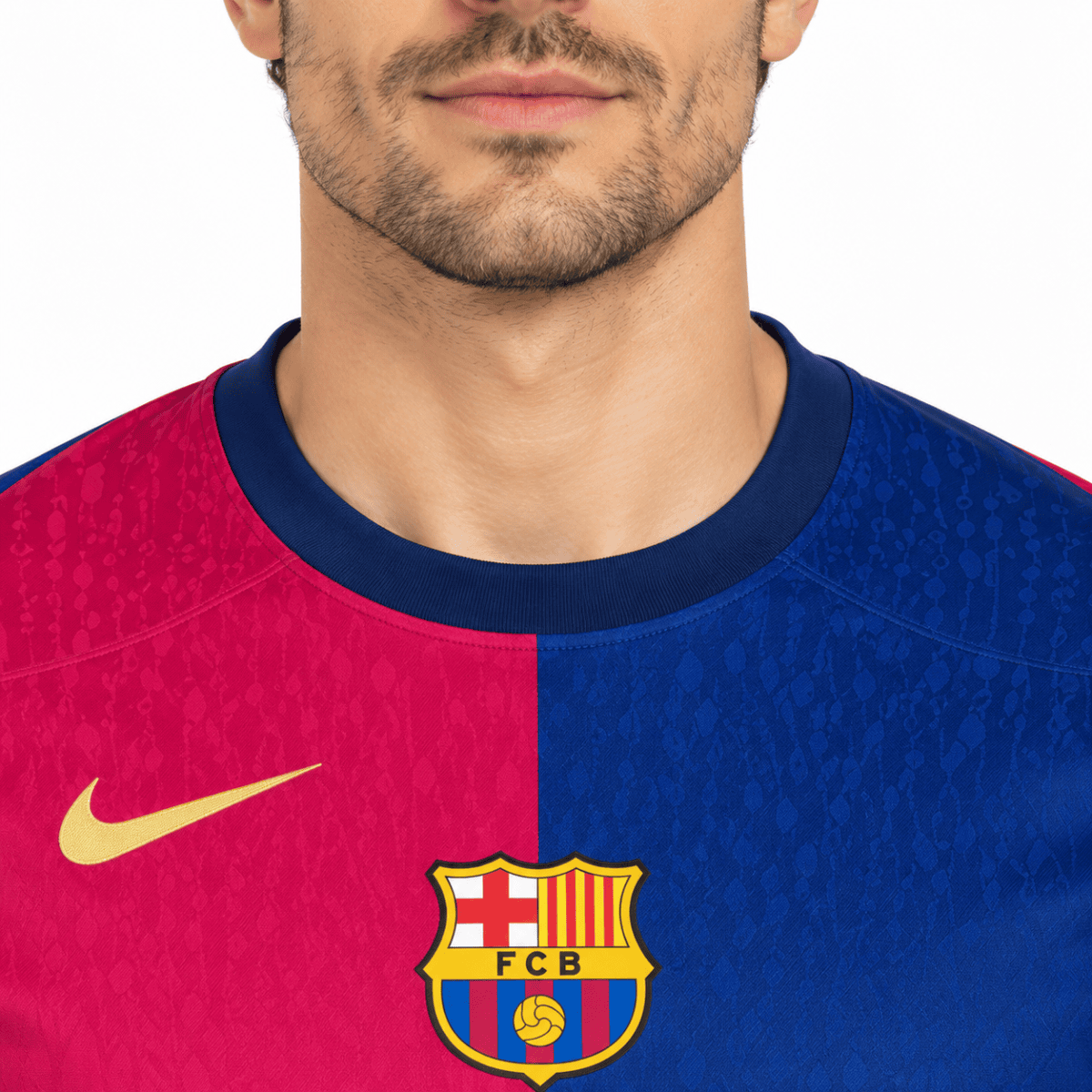 Barcelona Home Player Version Travis Scott Jersey 2024/25 - collar close-up