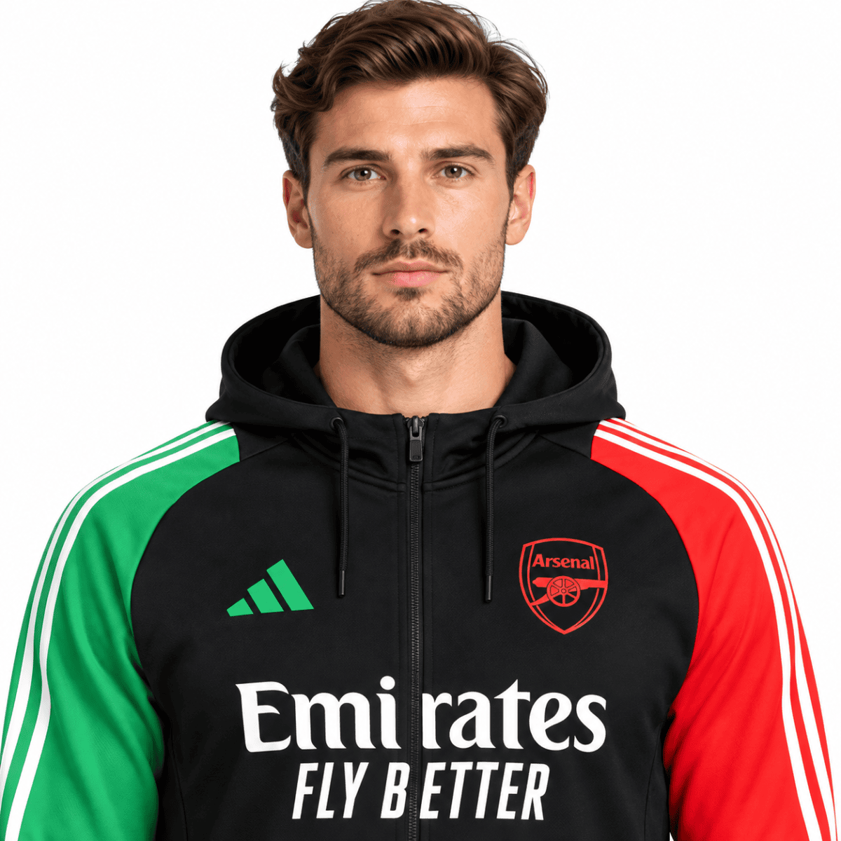 Arsenal Hoodie Tracksuit 2025 - chest close-up
