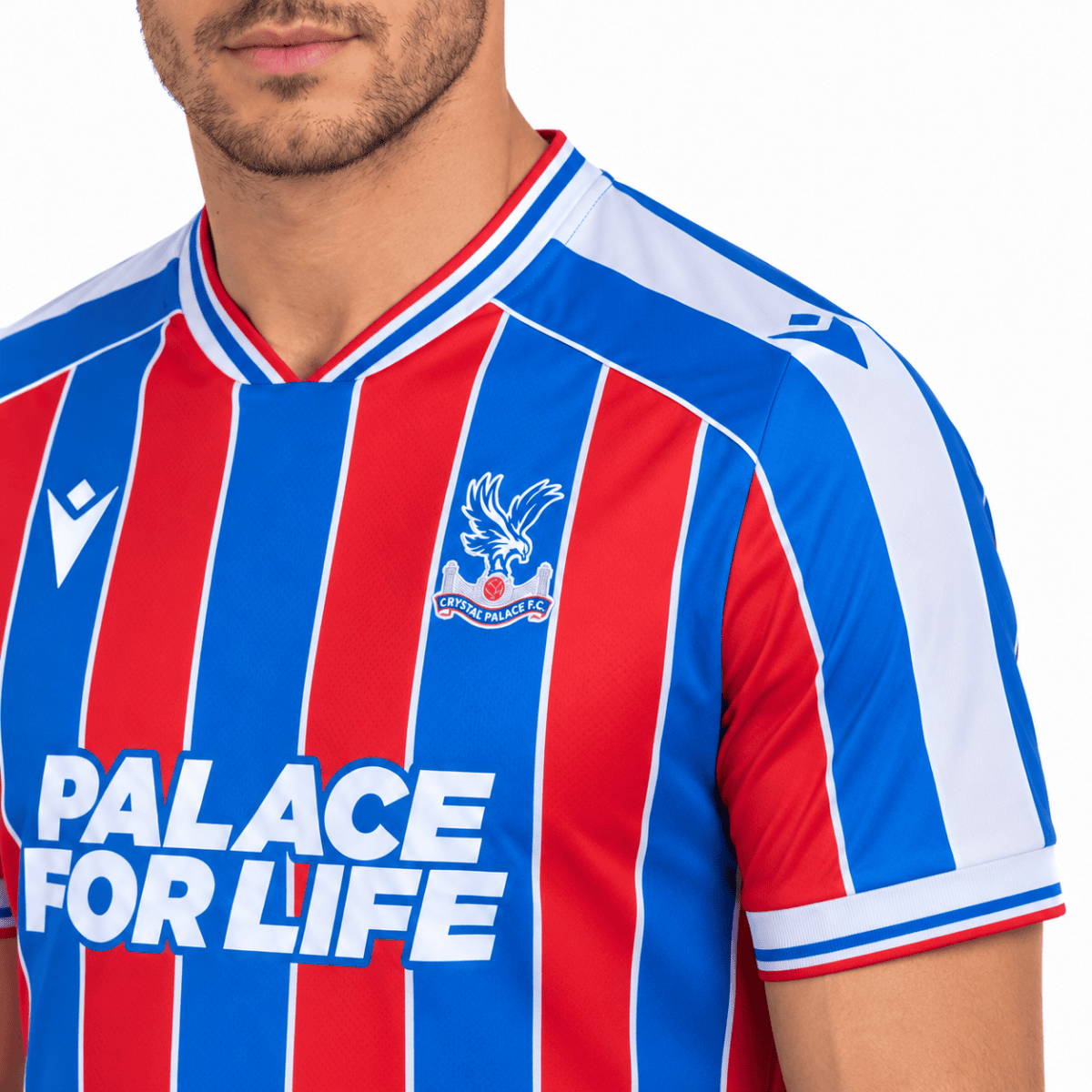 Crystal Palace Home Jersey 2025/26 - collar close-up