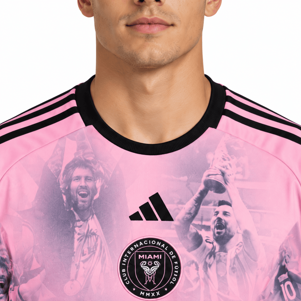 Inter Miami Pink Commemorative Edition Jersey - collar close-up