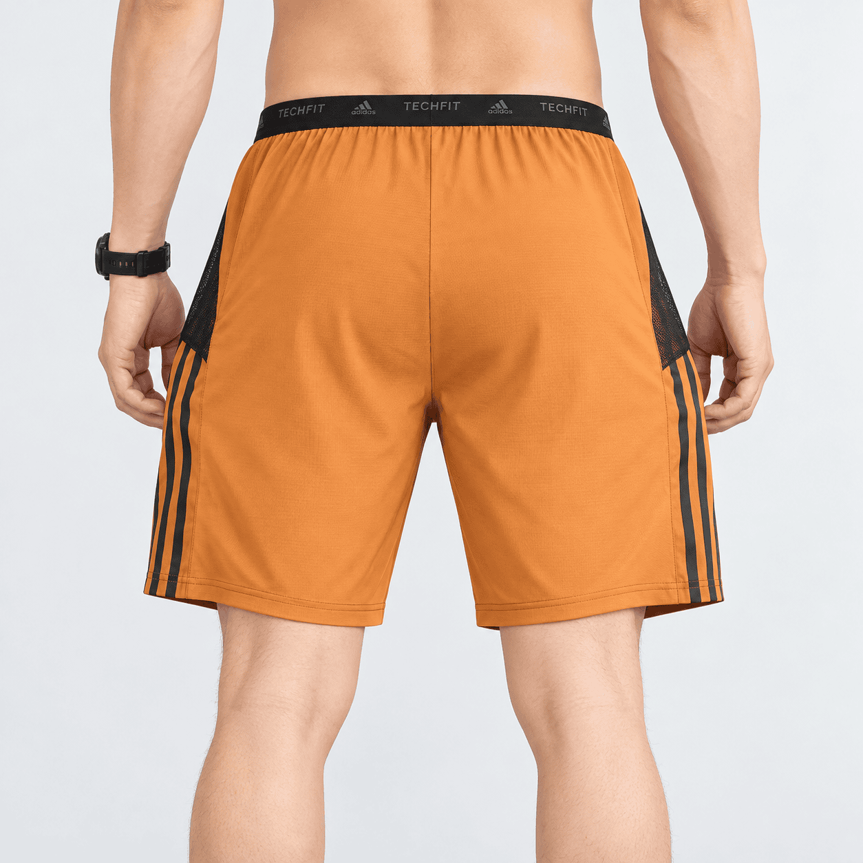Rear View Orange TECHFIT Shorts - UAE SPORT STORE Adidas Men's Short 3 color - orange back view