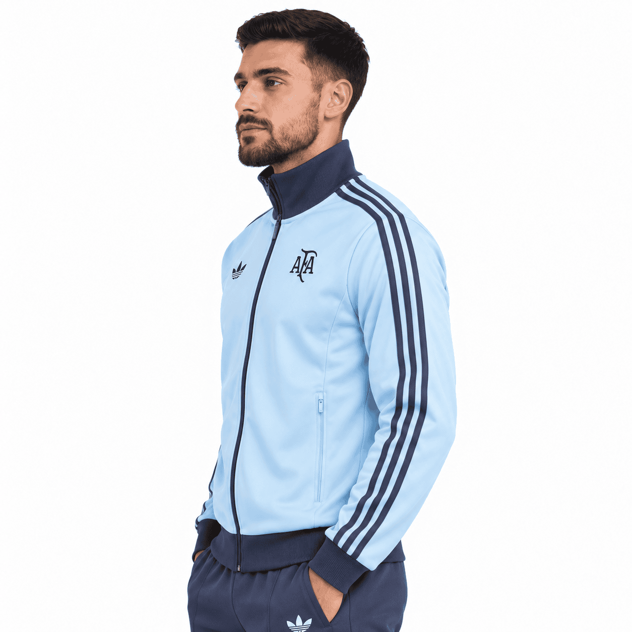 Sky Blue Retro Track Jacket Model - UAE SPORT STORE Argentina Jacket Suit 2025/26 - jacket side