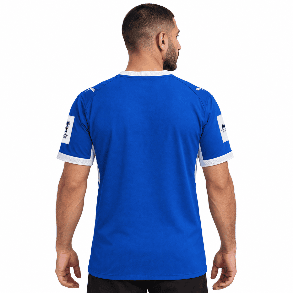 Blue Al Hilal home jersey 2026/27 with white accents, back view.