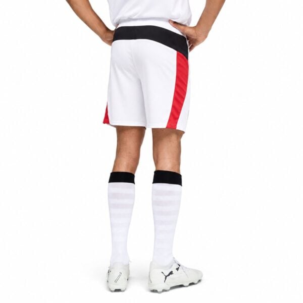 AC Milan Away Shorts 2025/26 front white with red side panels Devil crest and PUMA logo