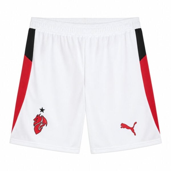 AC Milan Away Shorts 2025/26 worn back view with red curved side panel