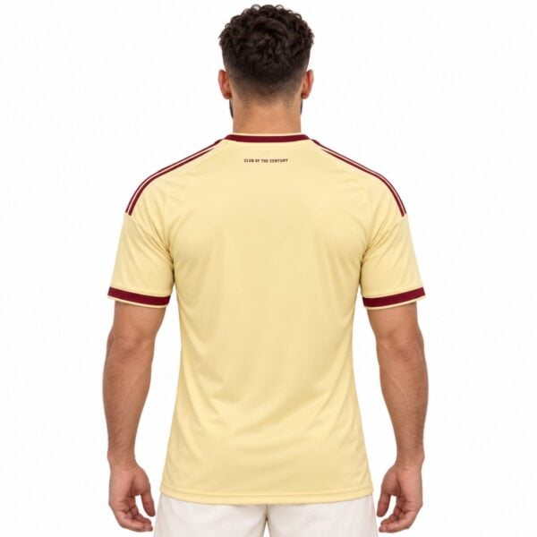 Al Ahly third jersey back view plain sand gold with CLUB OF THE CENTURY at the neck