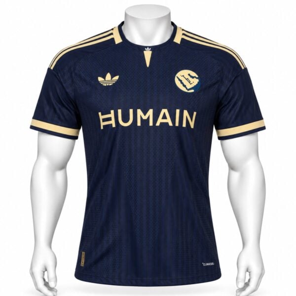 Al Nassr away player version jersey 202627 navy gold front view - UAE SPORT STORE Al Nassr away player version jersey 2026/27 navy gold front view