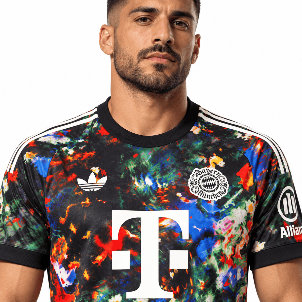 Bayern Munich Wiesn Oktoberfest Jersey 2026/27 with colorful abstract design.