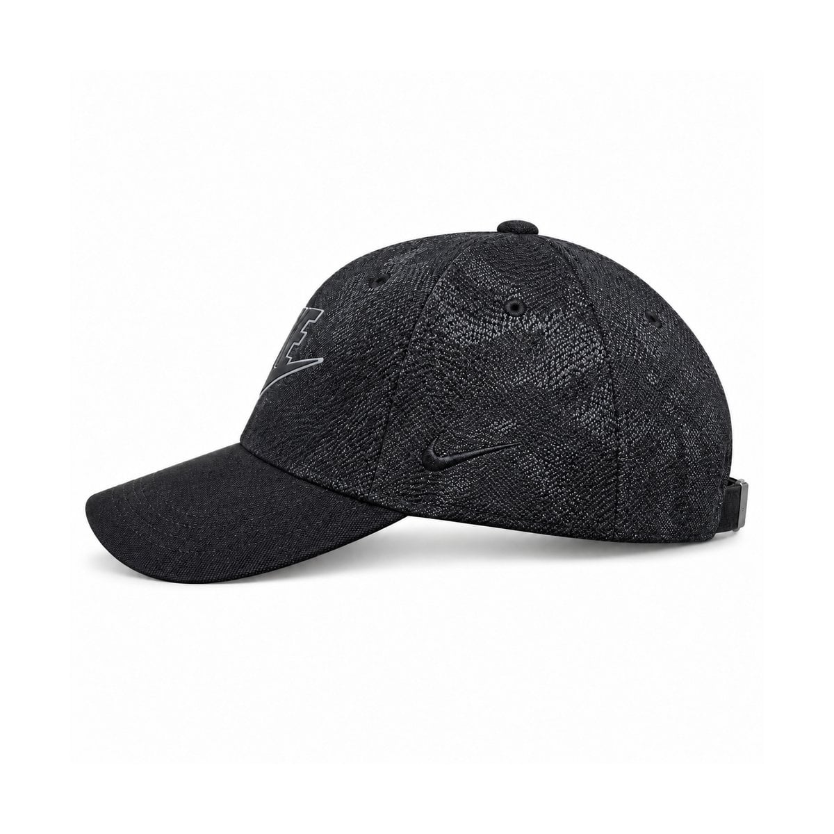 black-outline-nike-cap-side-left - UAE SPORT STORE Nike Black Outlined Logo Baseball Cap - left side view