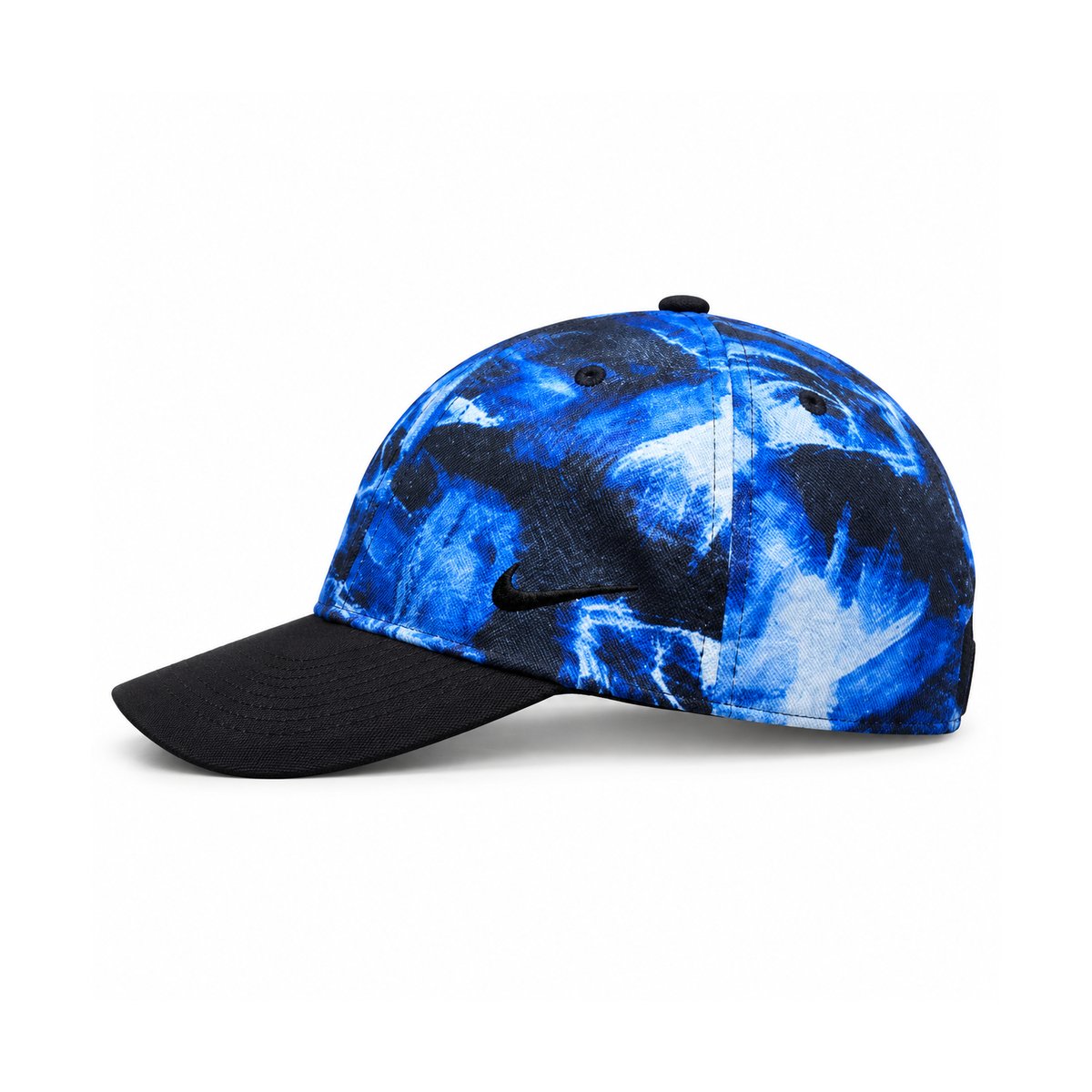 blue-baseball-cap-side-left - UAE SPORT STORE Nike Blue Camo Baseball Cap - left side view