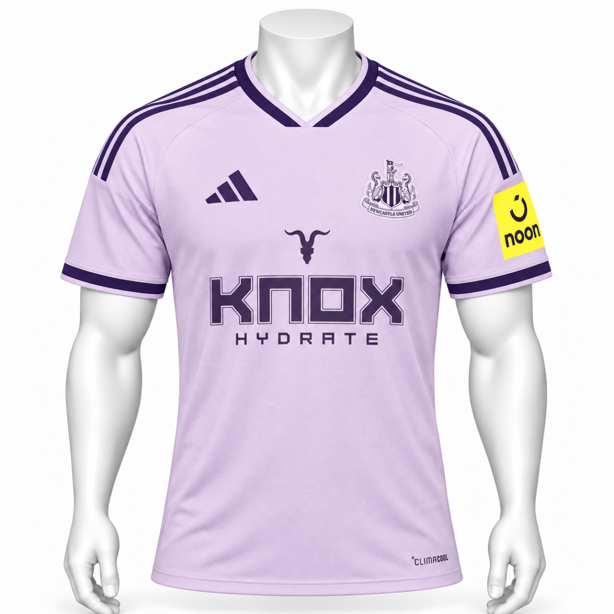 Newcastle United third kit jersey 2026/27 in purple with sponsor logos.