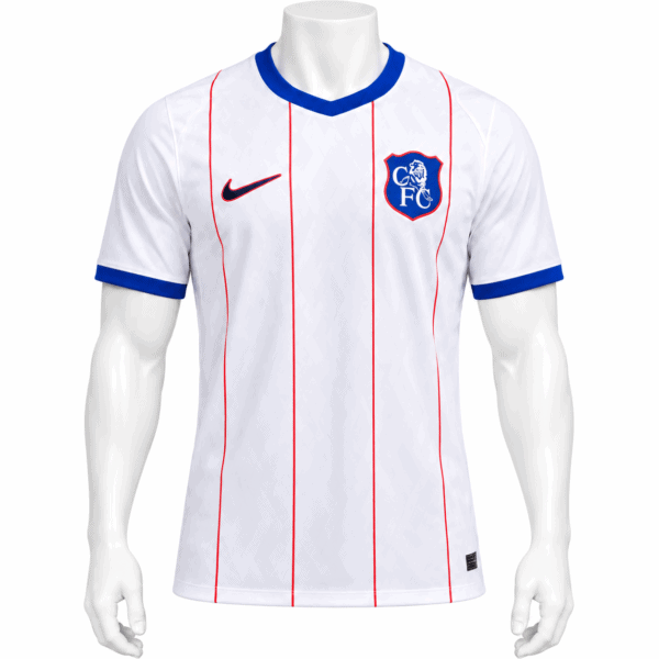 Chelsea third kit jersey 2026/27 with blue and red accents and club crest.