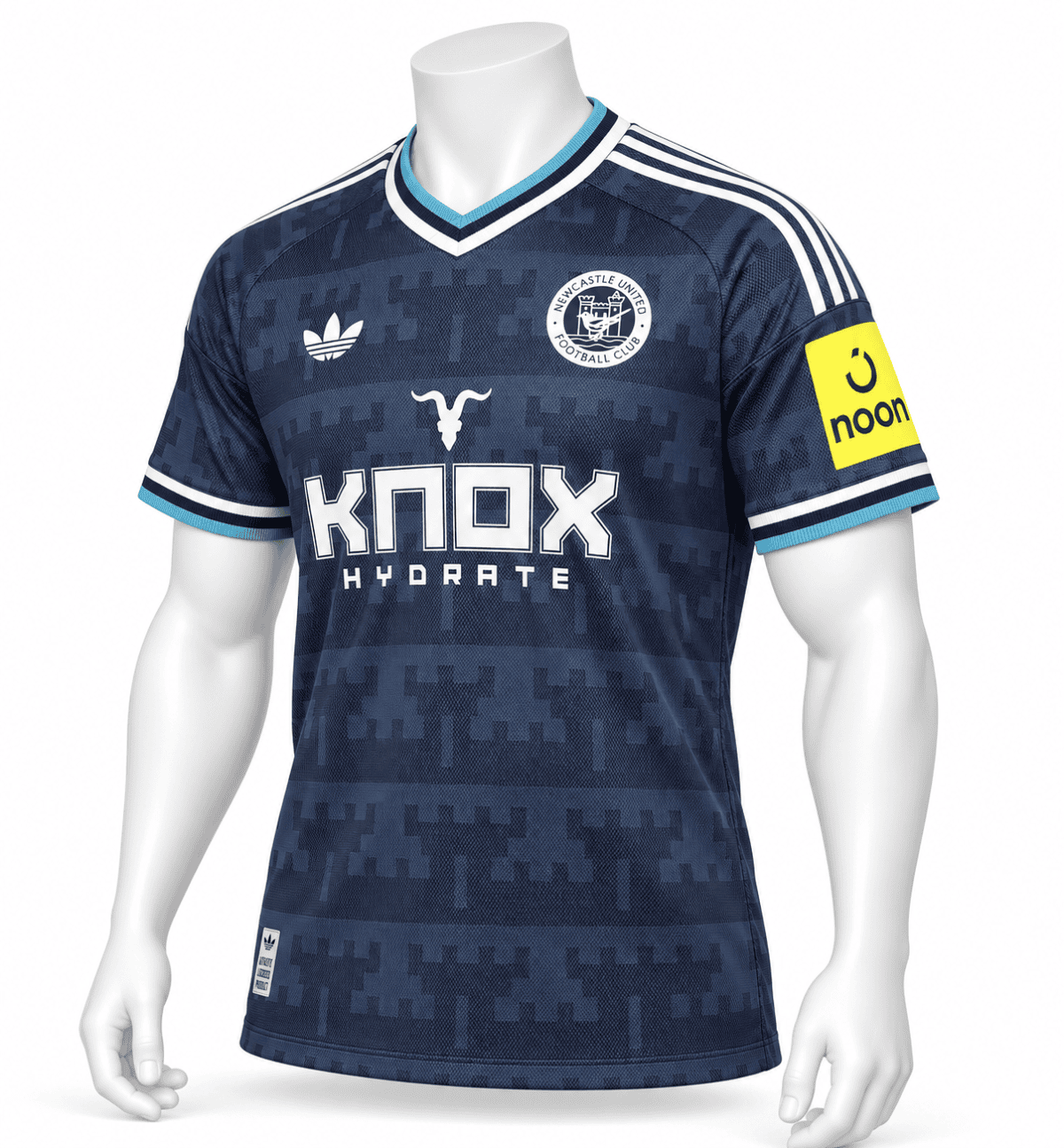 Newcastle United away jersey 2026/27 season in blue with white and light blue accents.