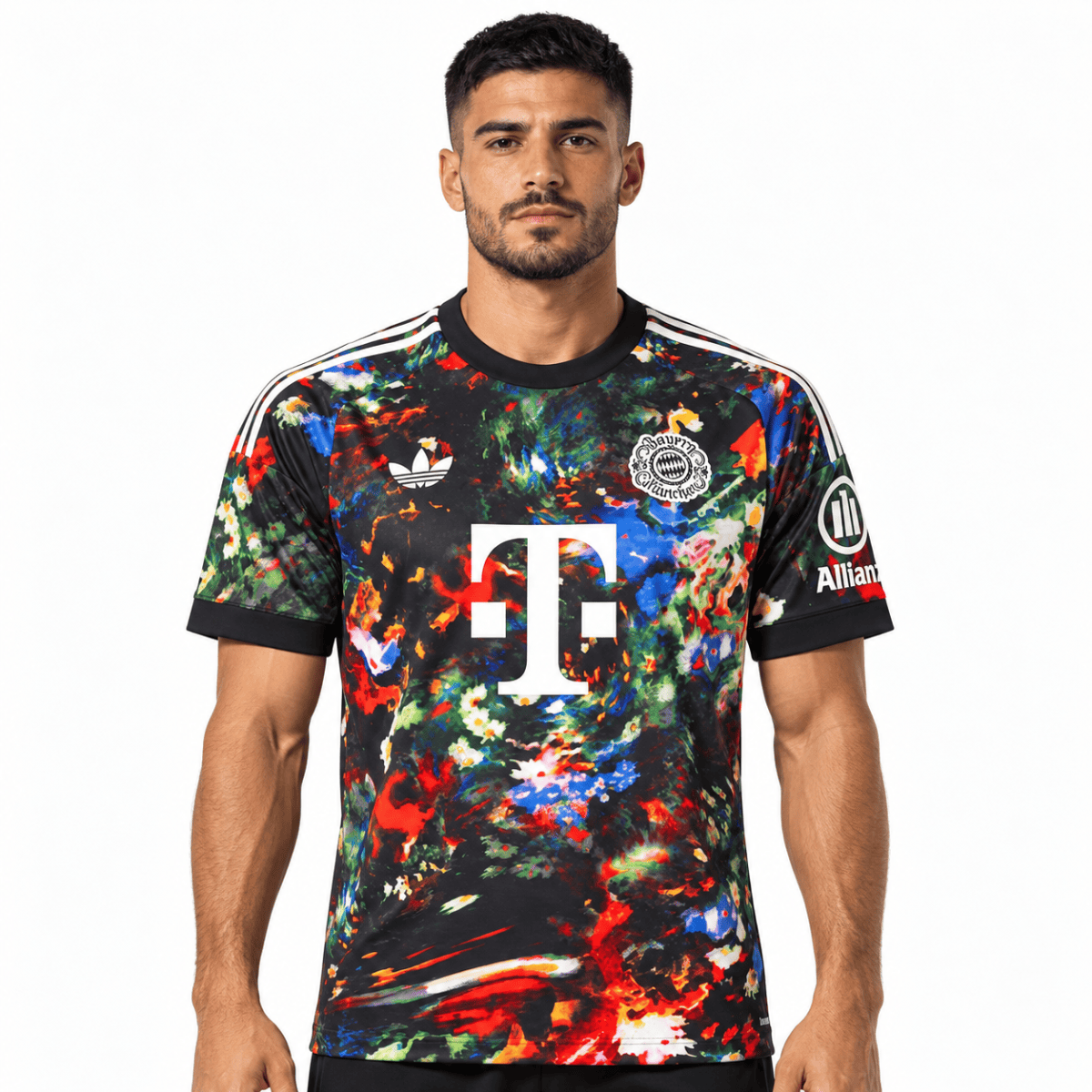 Bayern Munich Wiesn Oktoberfest Jersey 2026/27 with colorful abstract design.