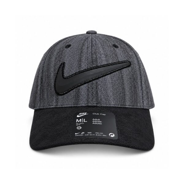 gray-stripe-applique-cap-front - UAE SPORT STORE Nike Ash Dark Grey Baseball Cap - front view