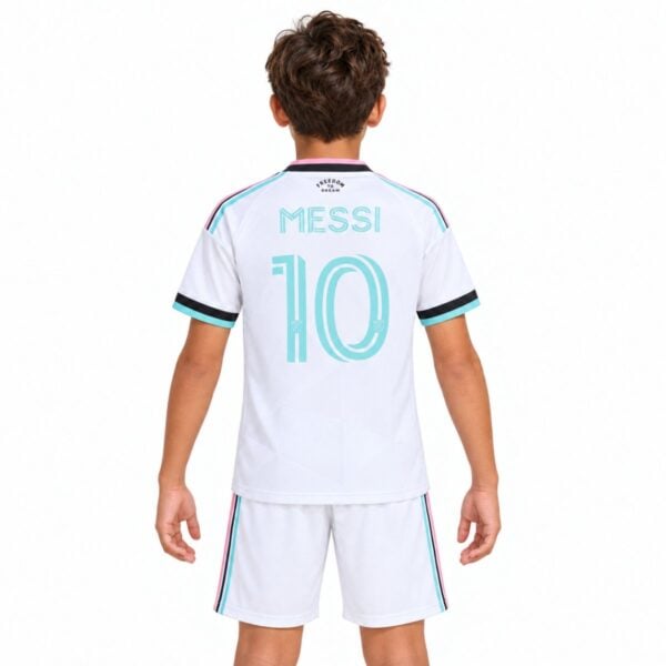 Inter Miami Third Kids Kit 2026/27 back view with Messi 10 printing