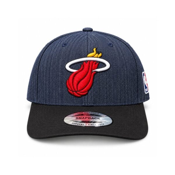 miami-heat-denim-cap-front - UAE SPORT STORE Miami Heat Denim Baseball Cap - front view