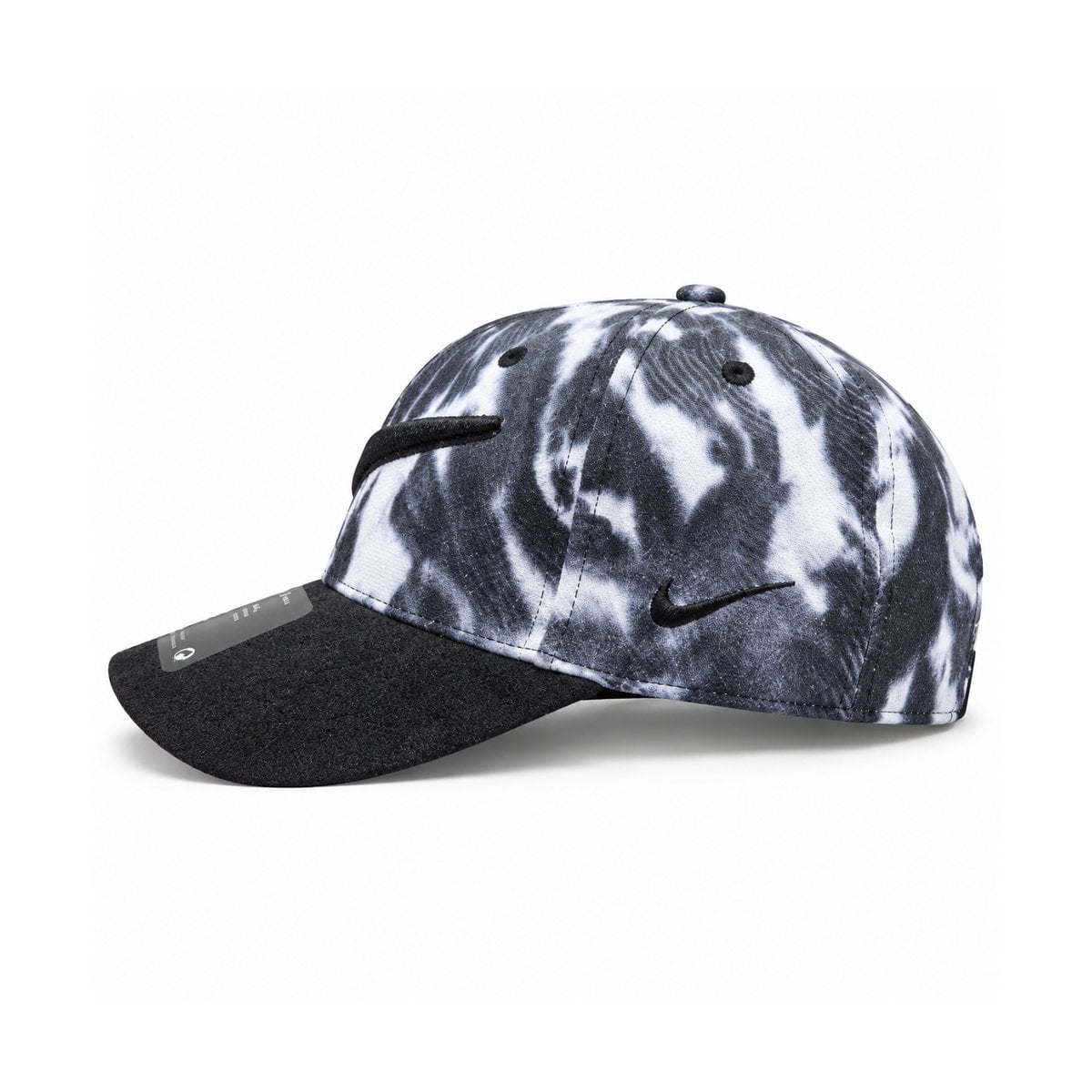 monochrome-swoosh-cap-side-left - UAE SPORT STORE Nike Monochrome Gray Swoosh Baseball Cap - left side view