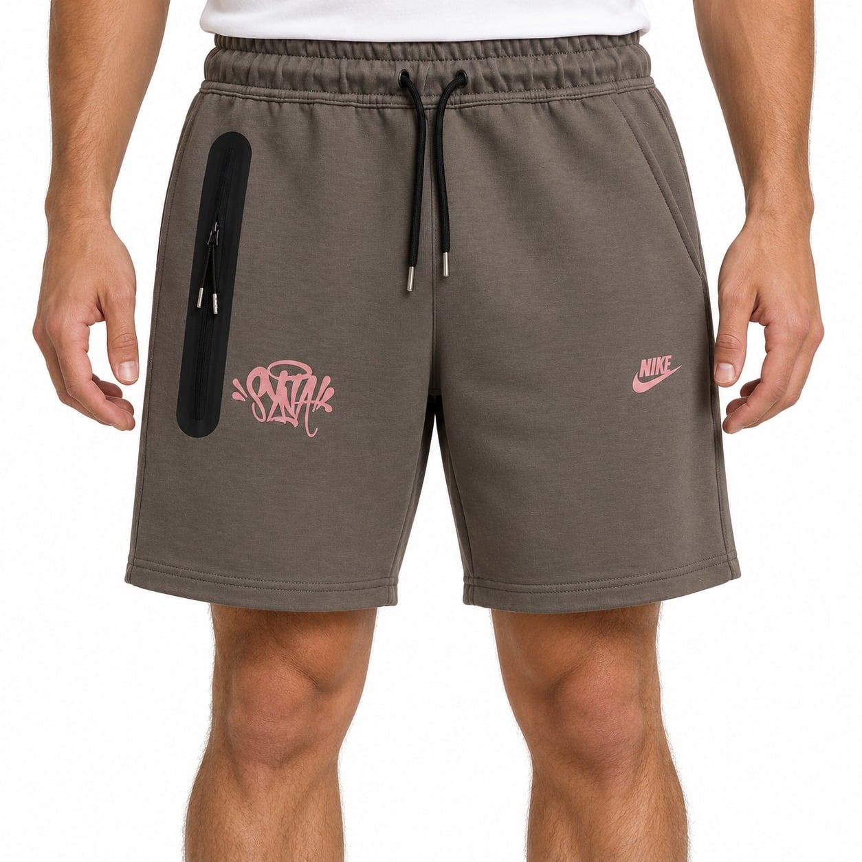 nike-syna-shorts-brown-1 - UAE SPORT STORE Nike Tech Fleece x Syna World shorts brown
