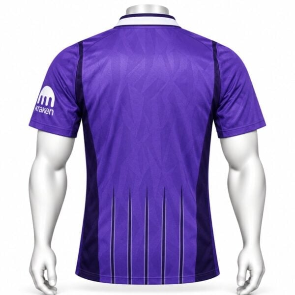 Tottenham third player version jersey back view purple with striped tail detail at the hem