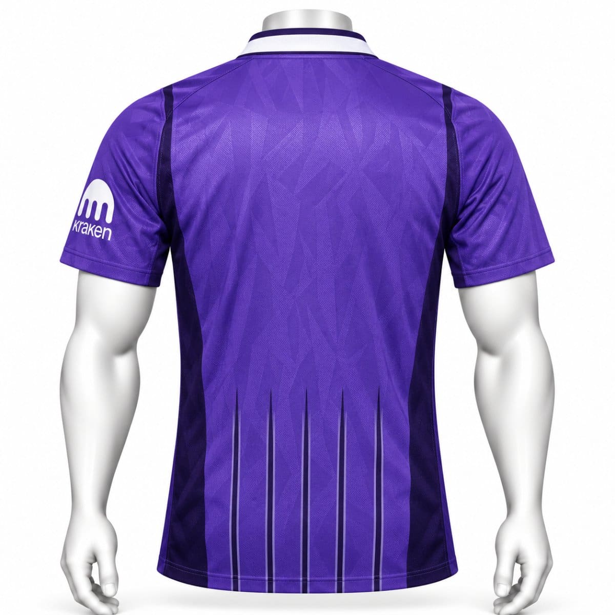Tottenham third player version jersey back view purple with striped tail detail at the hem - UAE SPORT STORE Tottenham third player version jersey back view purple with striped tail detail at the hem