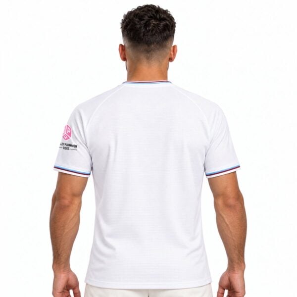 West Ham United away jersey 2026 2027 back view clean white with claret and sky blue collar trim