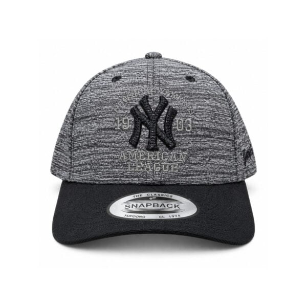 yankees-gray-heather-cap-front - UAE SPORT STORE Yankees Gray Heather Baseball Cap - front view