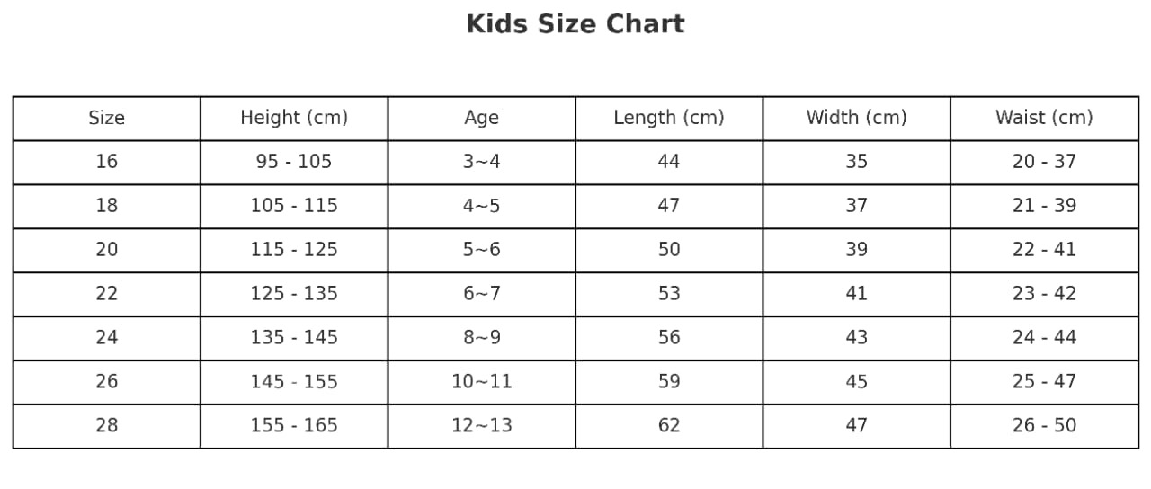 Size chart